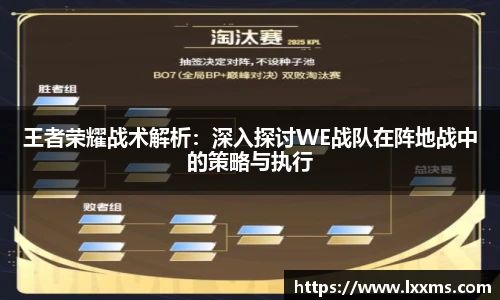 王者荣耀战术解析：深入探讨WE战队在阵地战中的策略与执行